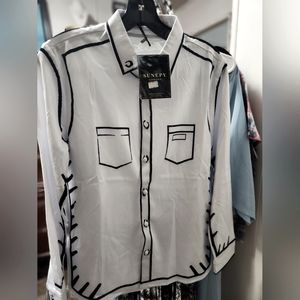 Sunepy Boys size 10/12 soft, like satin, button up.